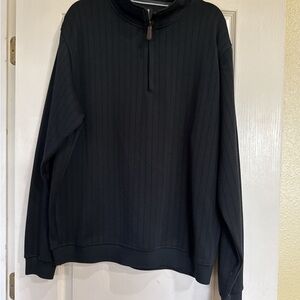 FootJoy FJ Mens 2XL Black 1/4 Zip Pullover Ribbed Golf Sweater Performance